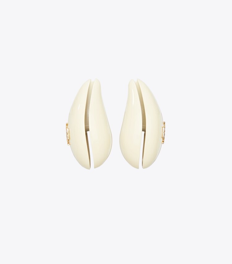 Tory Burch designer earrings Wave Earring in Ivory detail
