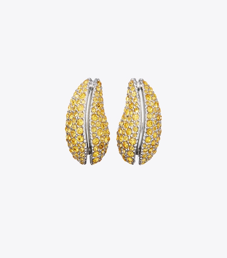 Tory Burch designer earrings Wave Earring in Light Topaz detail