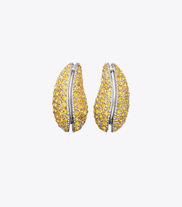 Tory Burch designer earrings Wave Earring in Light Topaz front