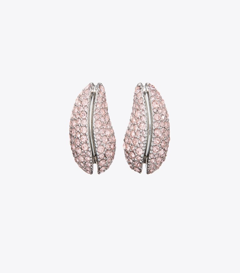 Tory Burch designer earrings Wave Earring in Vintage Rose front