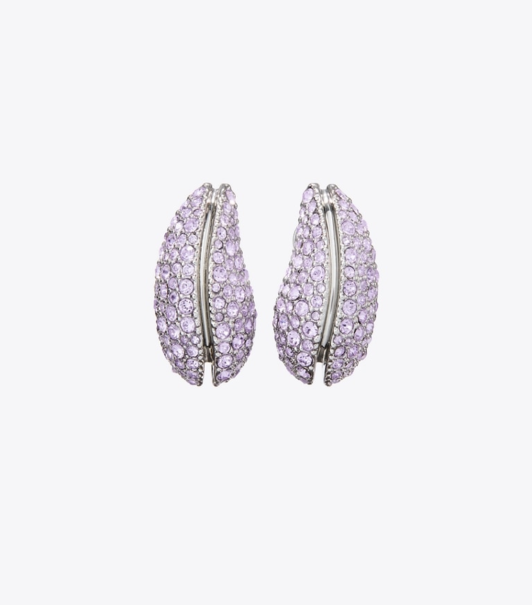 Tory Burch designer earrings Wave Earring in Purple front