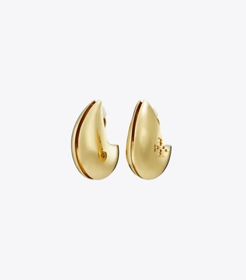 Tory Burch designer earrings Wave Earring in Light Brass front