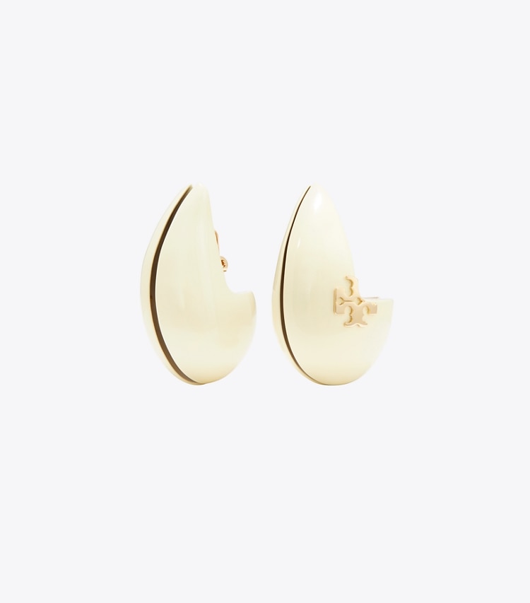 Tory Burch designer earrings Wave Earring in Ivory front