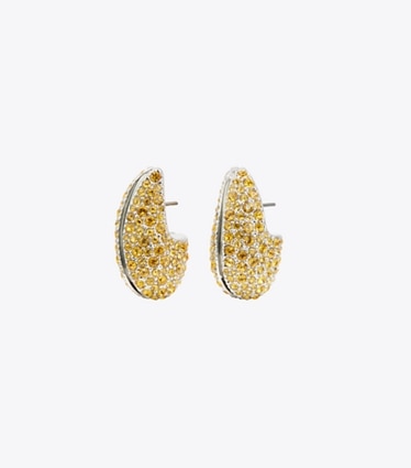 Tory Burch designer イヤリング＆ピアス ウェーブ ピアス in Light Topaz front