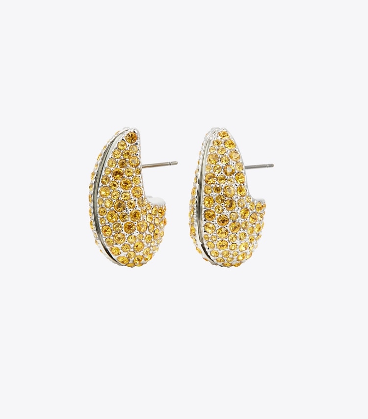 Tory Burch designer earrings Wave Earring in Light Topaz front
