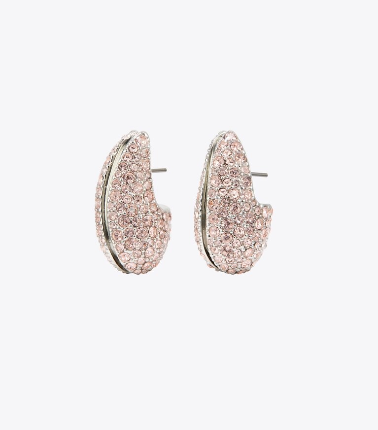 Tory Burch designer earrings Wave Earring in Vintage Rose front