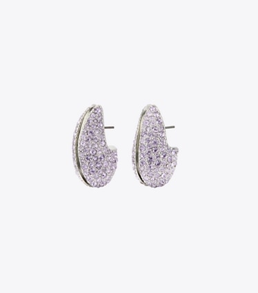 Tory Burch designer earrings Wave Earring in Purple front