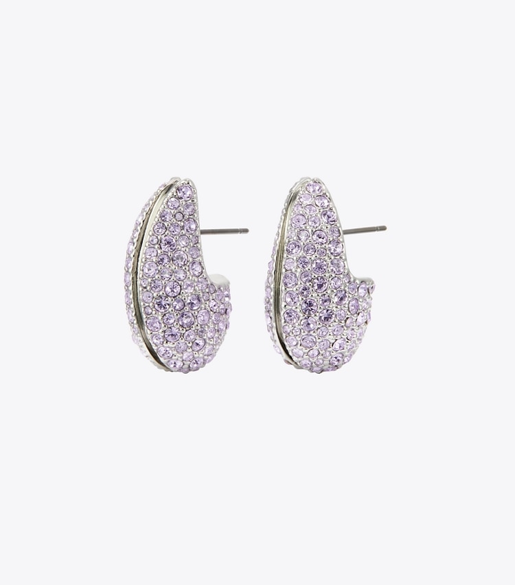 Tory Burch designer earrings Wave Earring in Purple front
