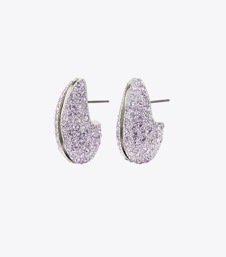 Tory Burch designer earrings Wave Earring in Purple front