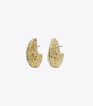 Tory Burch designer earrings Wave Earrings in Light Topaz front