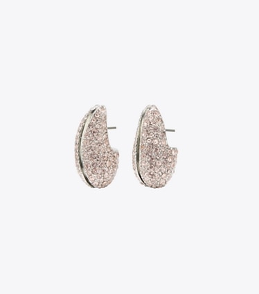 Tory Burch designer earrings Wave Earrings in Vintage Rose front