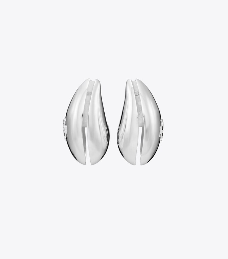 Tory Burch designer ohrringe Wave Ohrring in Light Silver front