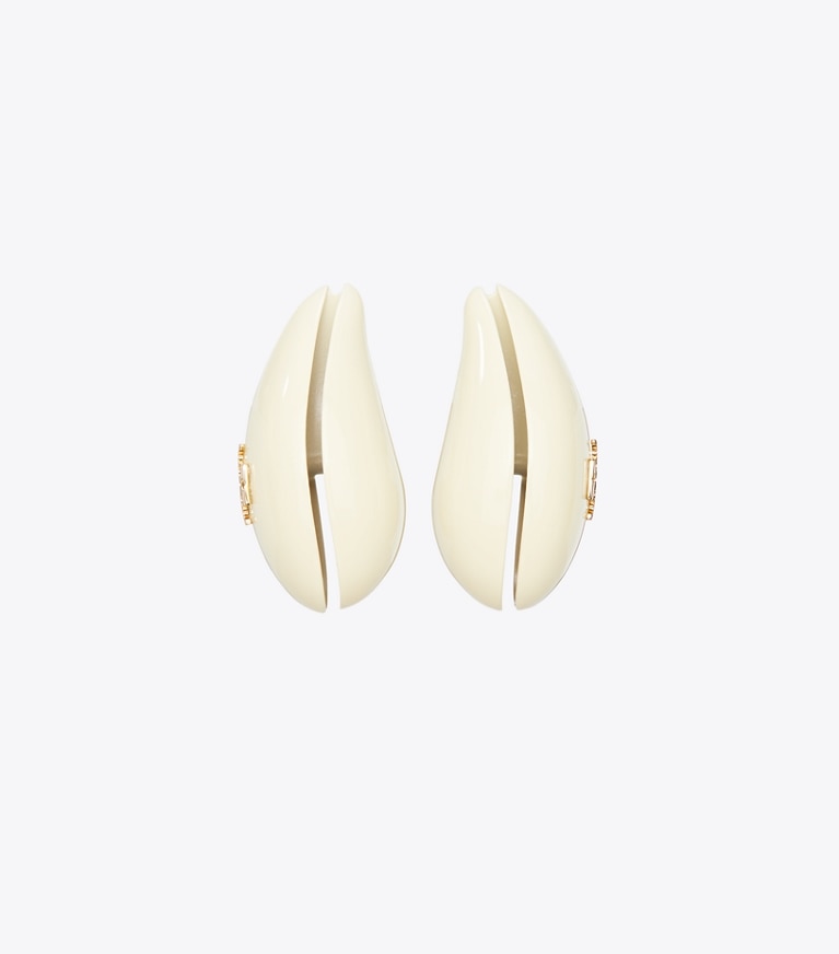 Tory Burch designer ohrringe Wave Ohrring in Ivory front
