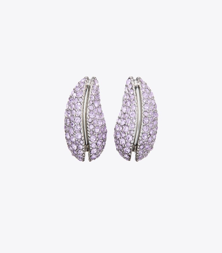 Tory Burch designer ohrringe Wave Ohrring in Purple front