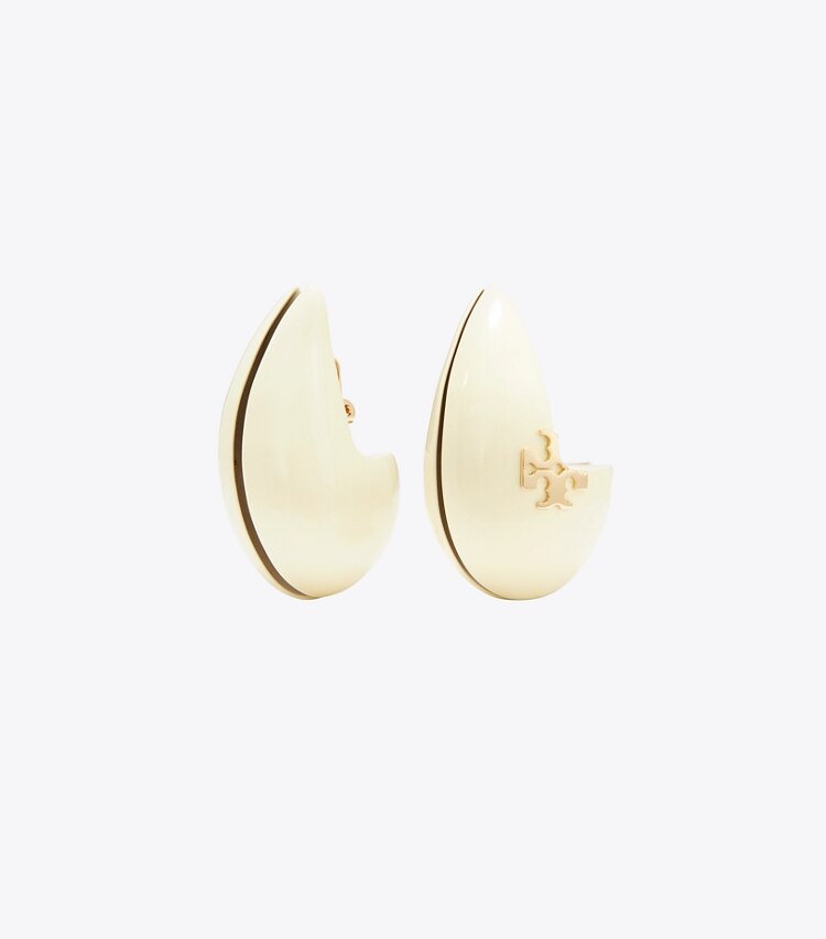 Tory Burch designer ohrringe Wave Ohrring in Ivory front