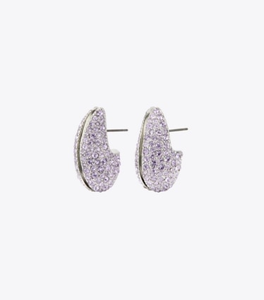 Tory Burch designer ohrringe Wave Ohrring in Purple front