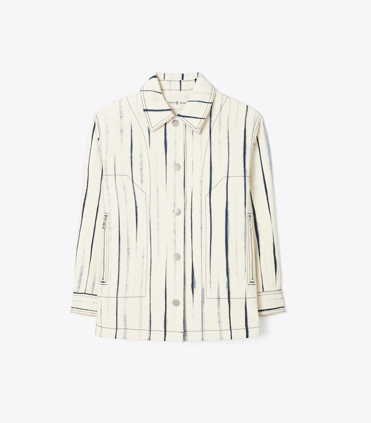 Tory Burch designer jackets Wavelength Denim Jacket in Multi front