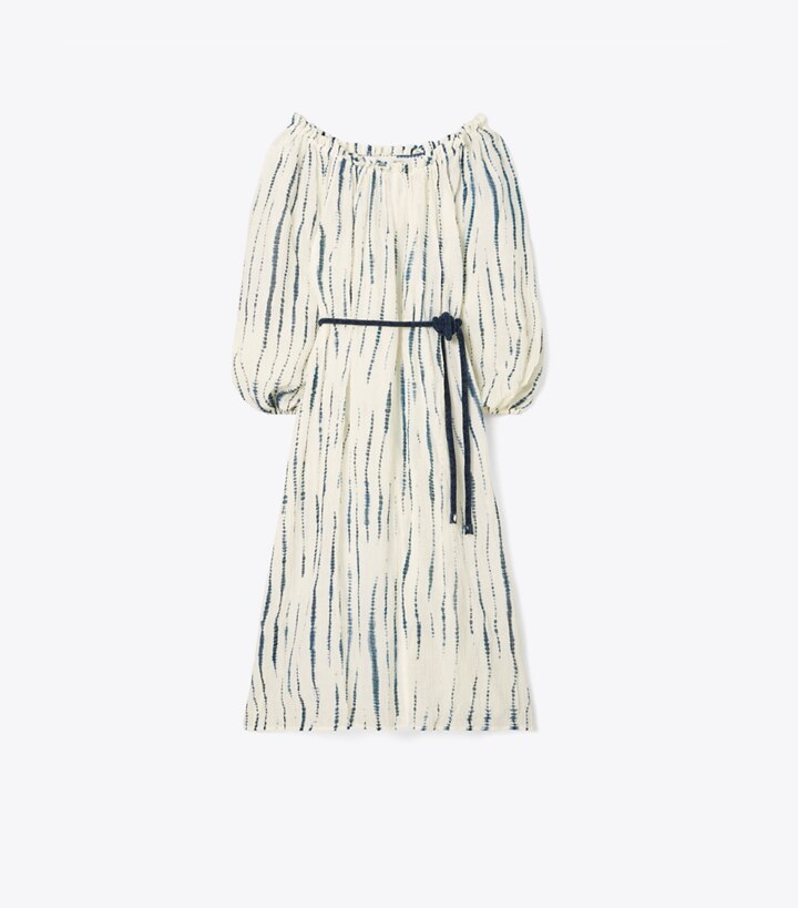 tory burch ruffle neck dress