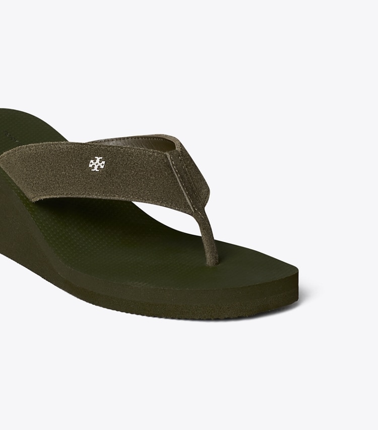 Tory Burch designer sandals Wedge Flip Flop in NEW LECCIO detail