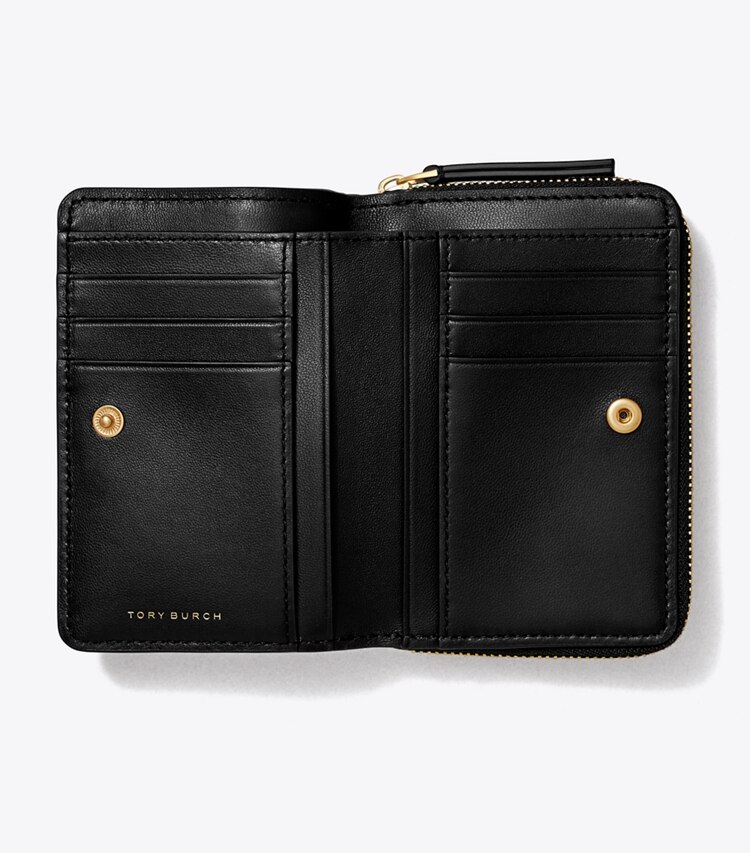 Tory Burch designer geldbörsen Weiche, aufklappbare Fleming Geldbörse in Black von oben