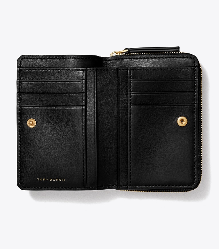 Tory Burch designer geldbörsen Weiche, aufklappbare Fleming Geldbörse in Black angle