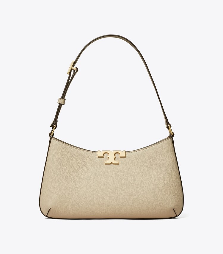 Tory Burch designer schultertaschen Weiche, schmale Eleanor Schultertasche in Light Stone front