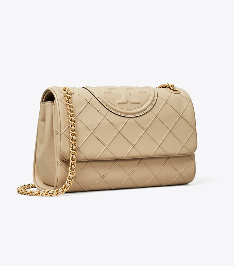 Tory Burch designer schultertaschen Weiche, wandelbare Fleming Schultertasche in Fresh Clay angle