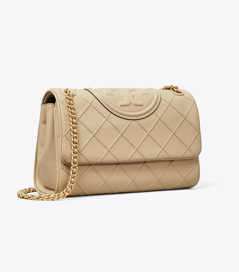 Tory Burch designer schultertaschen Weiche, wandelbare Fleming Schultertasche in Fresh Clay angle