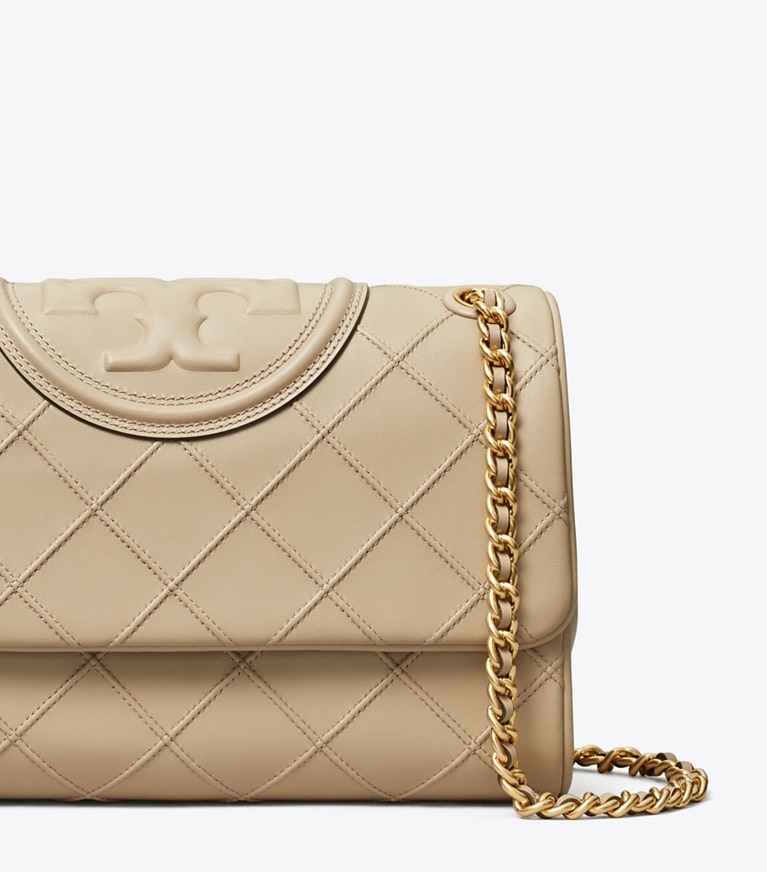 Tory Burch designer schultertaschen Weiche, wandelbare Fleming Schultertasche in Fresh Clay angle