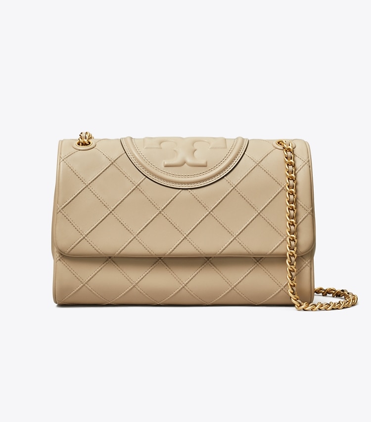 Tory Burch designer schultertaschen Weiche, wandelbare Fleming Schultertasche in Fresh Clay front