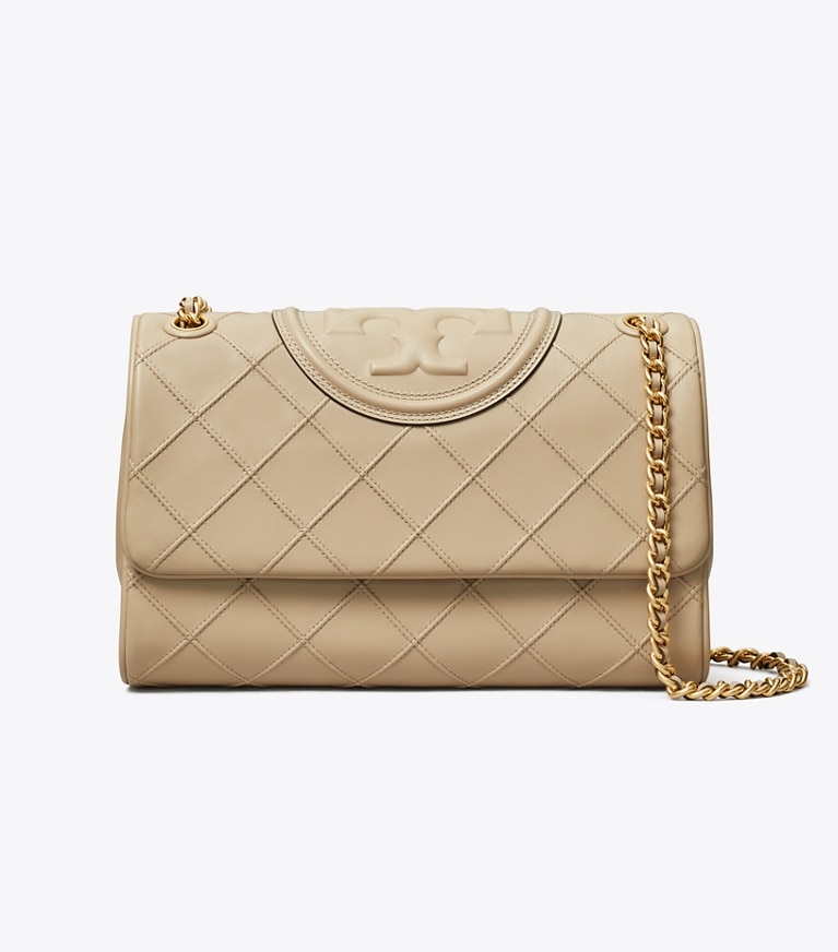 Tory Burch designer schultertaschen Weiche, wandelbare Fleming Schultertasche in Fresh Clay angle