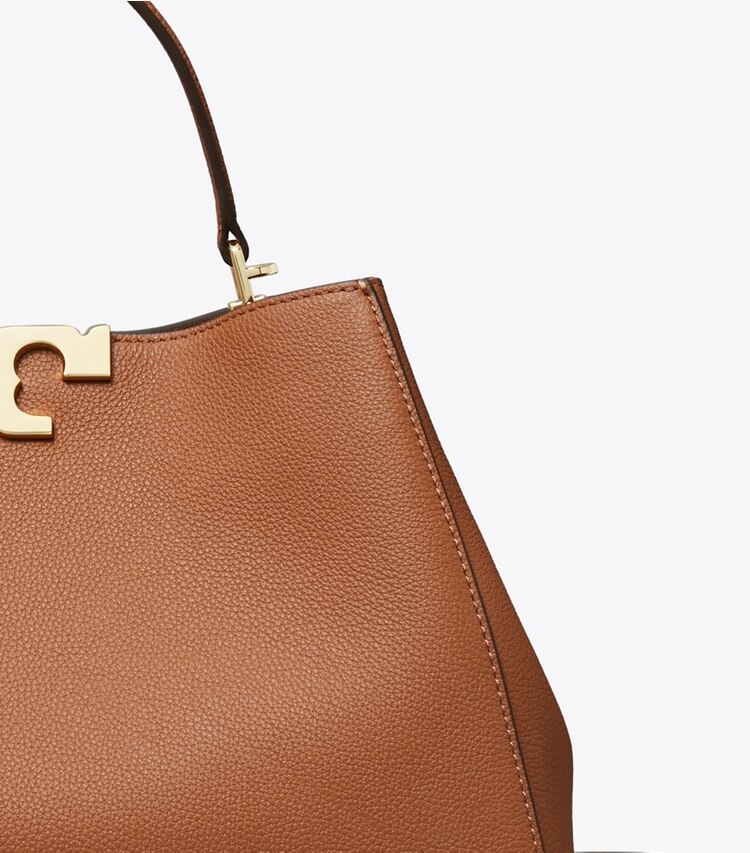 Tory Burch designer henkeltaschen Weiche Eleanor Henkeltasche in Aged Tan detail