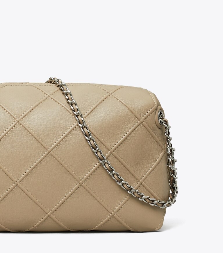 Tory Burch designer crossbody bags Weiche Fleming Crossbody Bag in Soft Cement detail