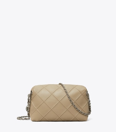 Tory Burch designer crossbody bags Weiche Fleming Crossbody Bag in Soft Cement front