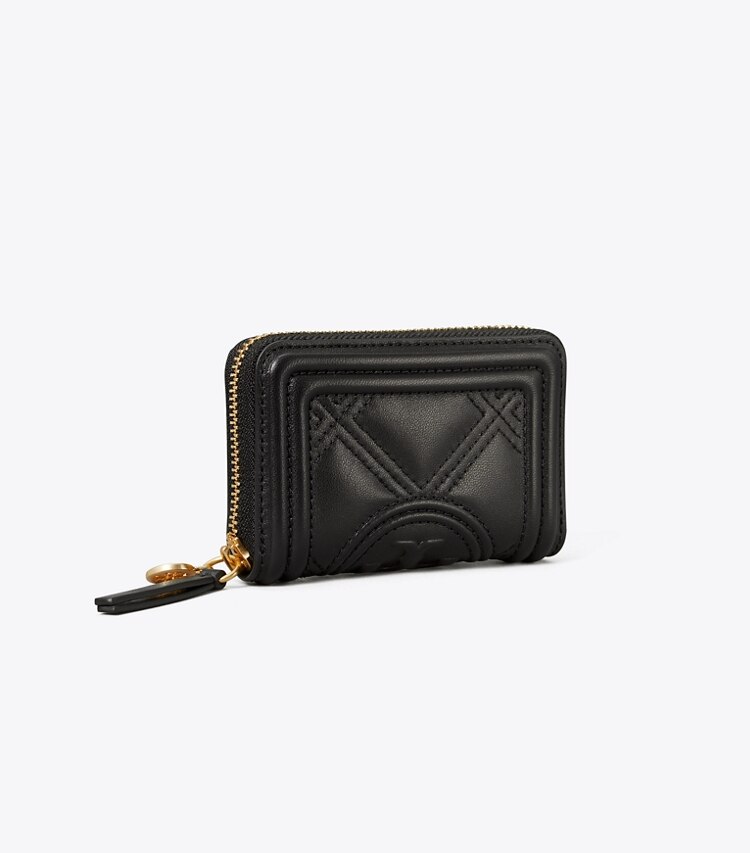 Tory Burch designer geldbörsen Weiche Fleming Mini Geldbörse in Black angle