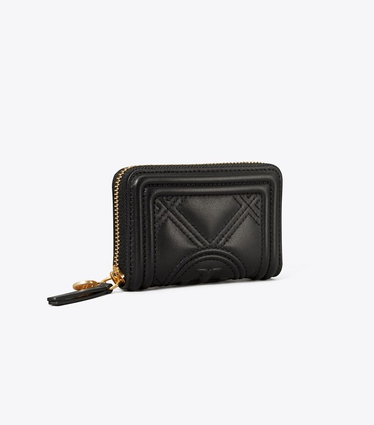 Tory Burch designer geldbörsen Weiche Fleming Mini Geldbörse in Black angle