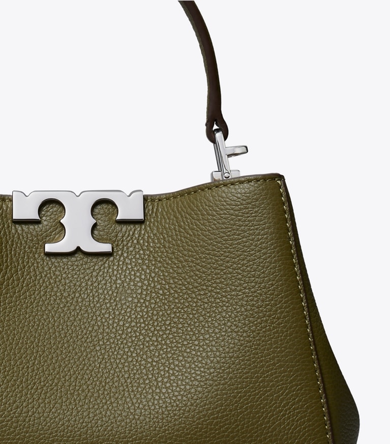 Tory Burch designer crossbody bags Weiche Mini Eleanor Henkeltasche in Dark Olive detail