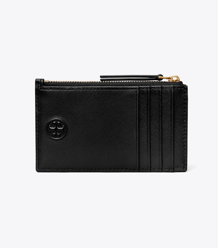 Tory Burch designer kartenetuis Weiches Fleming Kartenetui mit Reißverschluss in Black angle