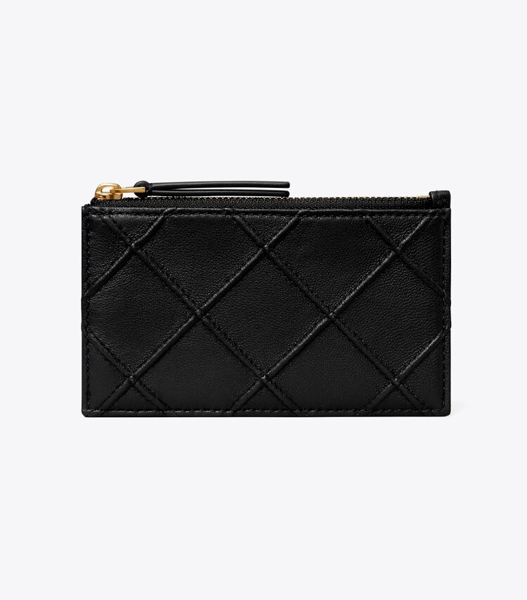 Tory Burch designer kartenetuis Weiches Fleming Kartenetui mit Reißverschluss in Black front