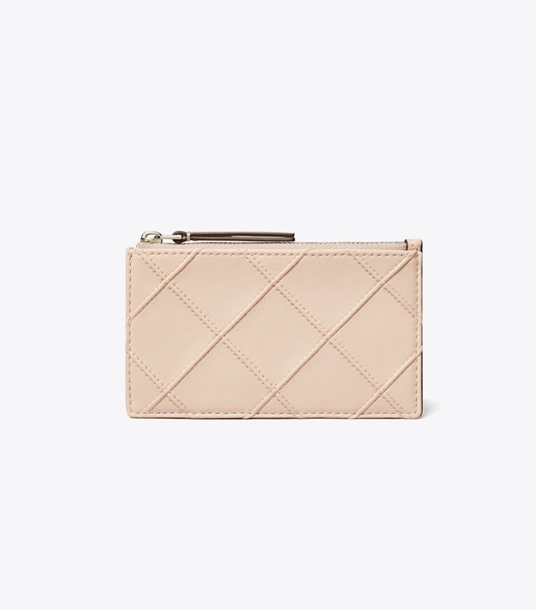 Tory Burch designer kartenetuis Weiches Fleming Kartenetui mit Reißverschluss in Soft Pink angle