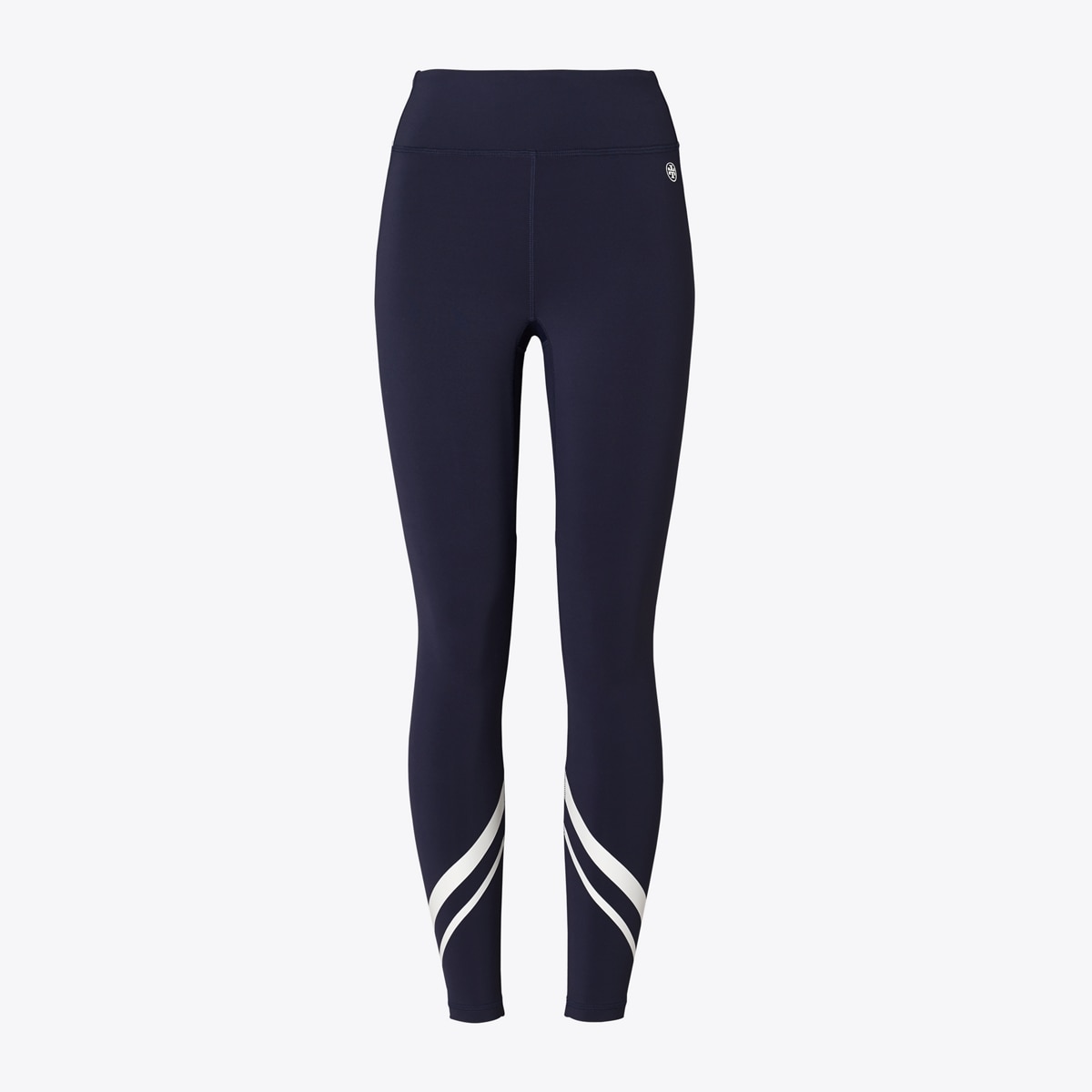 Tory Sport Leggings Placed Lips Graphic Navy Blue Yoga Gym authentic Athletic $168 Medium