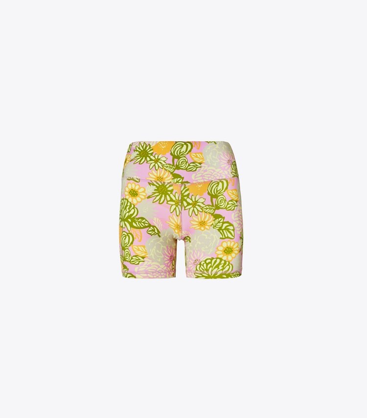 Tory Sport designer bottoms Weightless Printed Bike Short in French Summer Bouquet front
