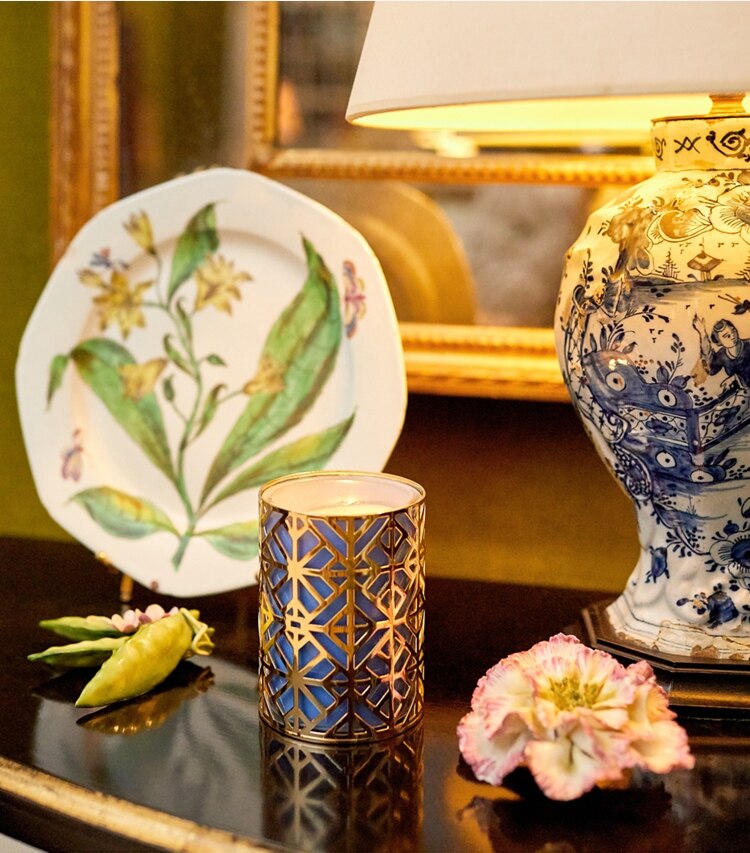 Tory Burch designer candles Westerly Candle in Multi editorial