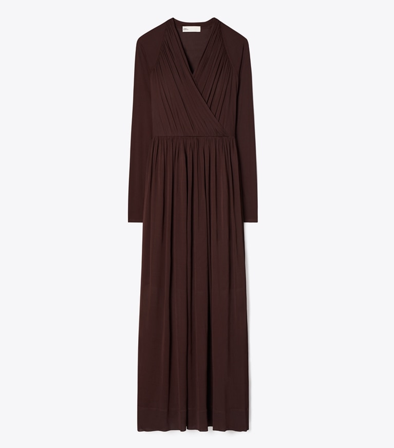 Tory Burch designer kleider Wickelkleid aus Jersey in Spiced Chocolate front