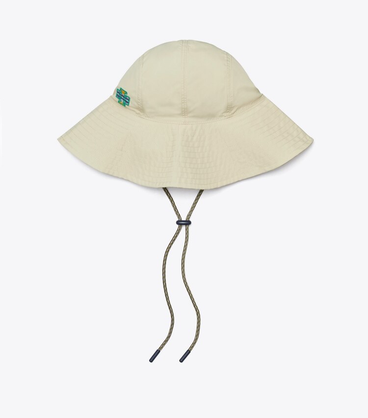 Tory Sport designer hats Wide-Brim Bucket Hat in Sand Khaki detail