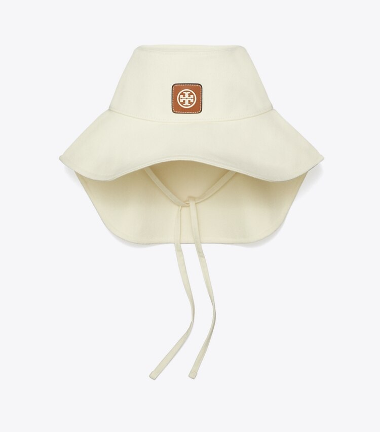 Tory Burch designer hats Wide Brim Hat in Ivory Pearl detail