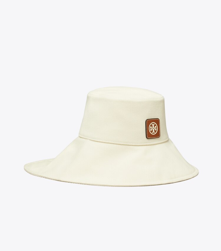 Tory Burch designer hats Wide Brim Hat in Ivory Pearl front
