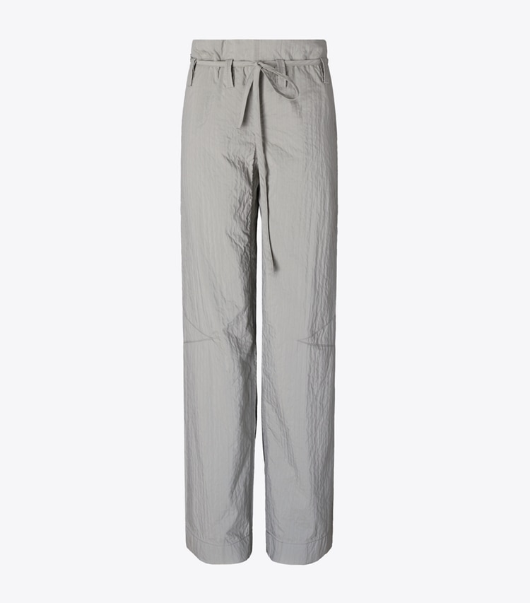 Tory Burch designer bottoms Wide-Leg Cotton Pant in Gray front