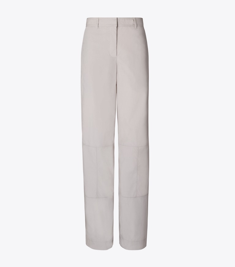 Tory Burch designer bottoms Wide-Leg Cotton Pant in Gray front
