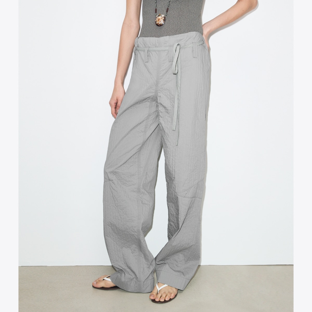 Wide-Leg Cotton Pant